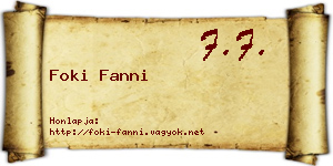 Foki Fanni névjegykártya