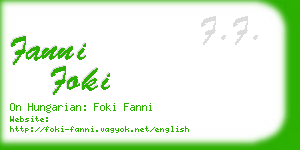 fanni foki business card